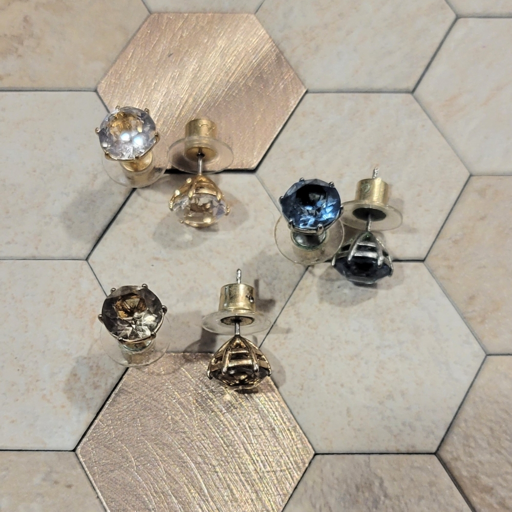 Chloe + Isabel Brilliant Studs Earring Bundle Of 3 Pairs Pictured